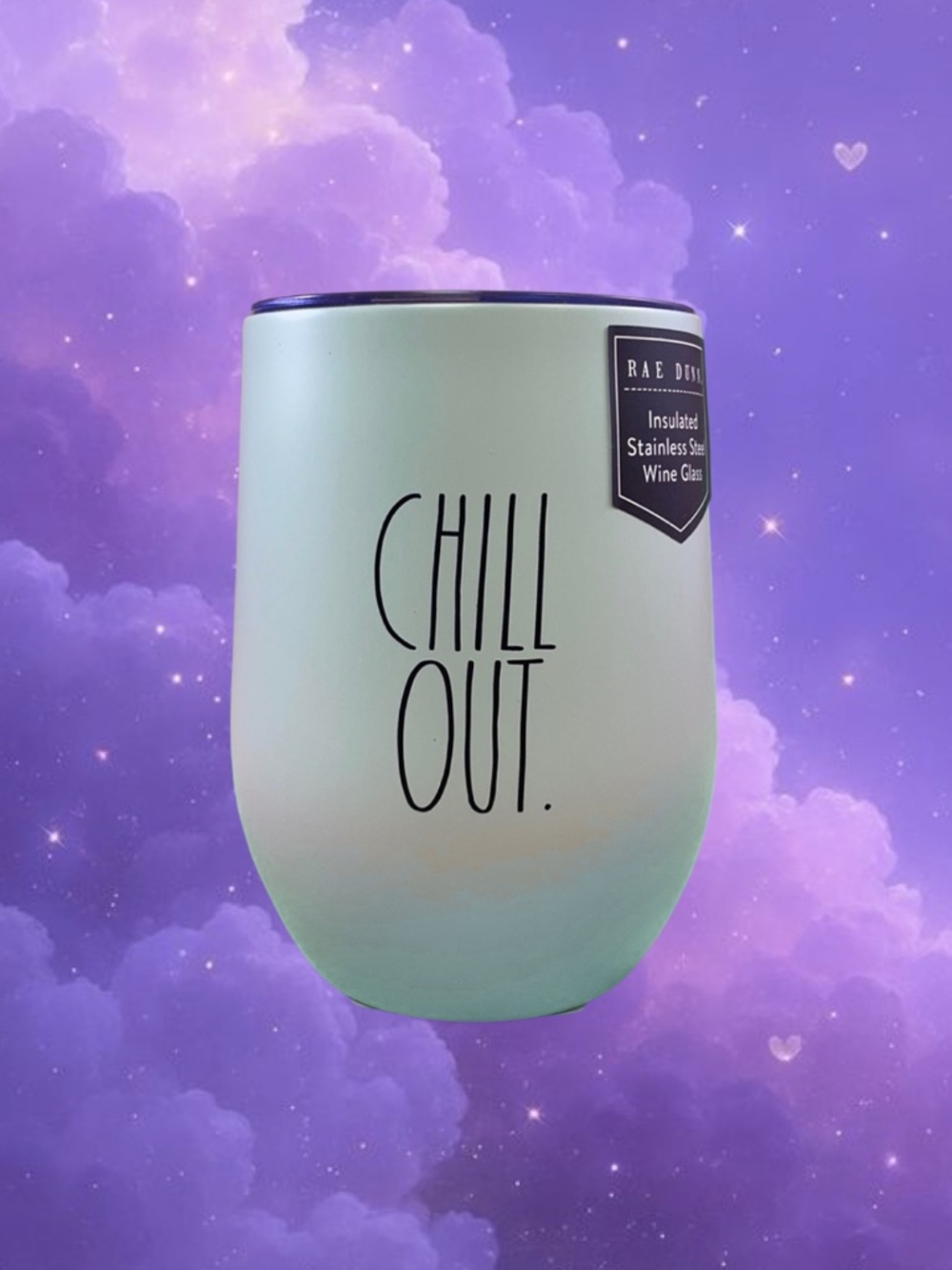 Rae Dunn Chill Out Insulated stainless steel wine glass